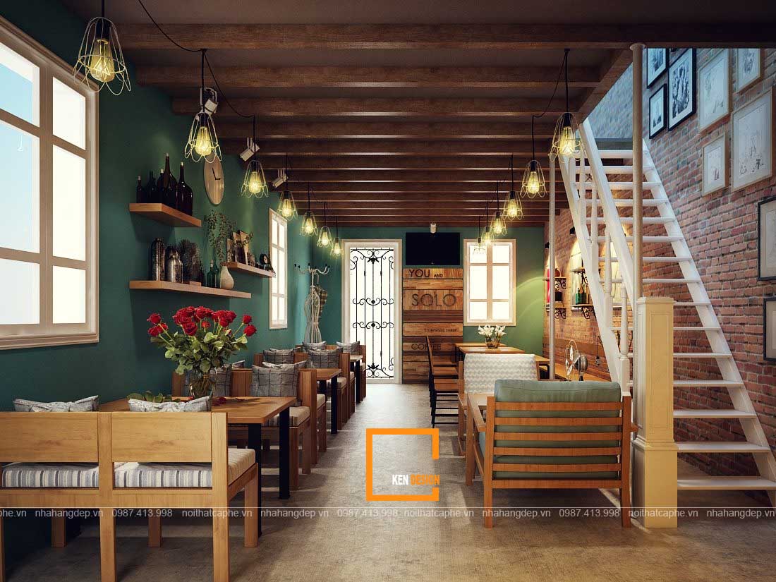 thiết kế quán cafe phong cách Retro